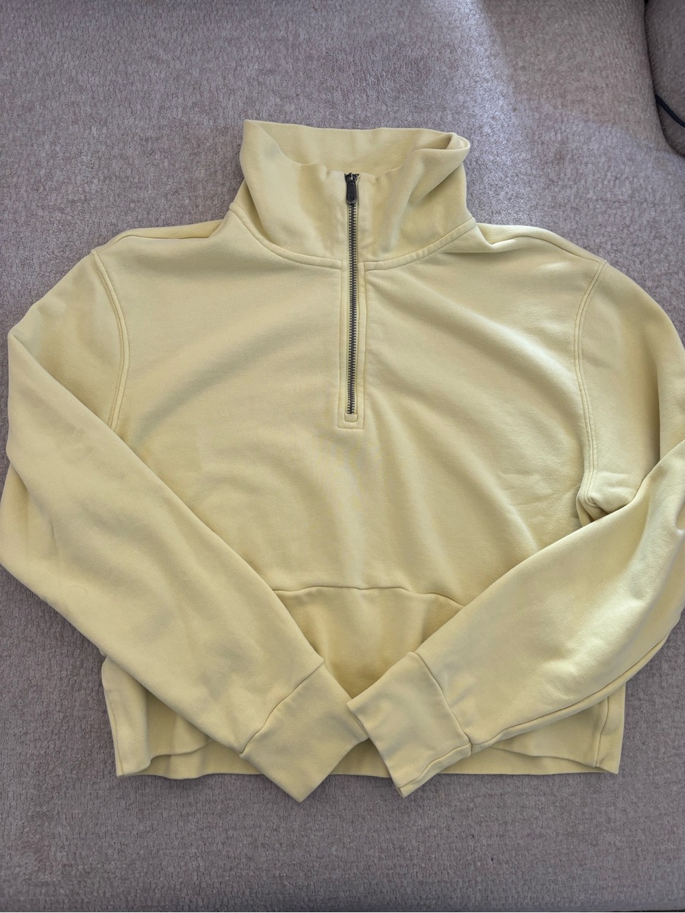 Vuori Pale Yellow Half-Zip Funnel Neck Pullover